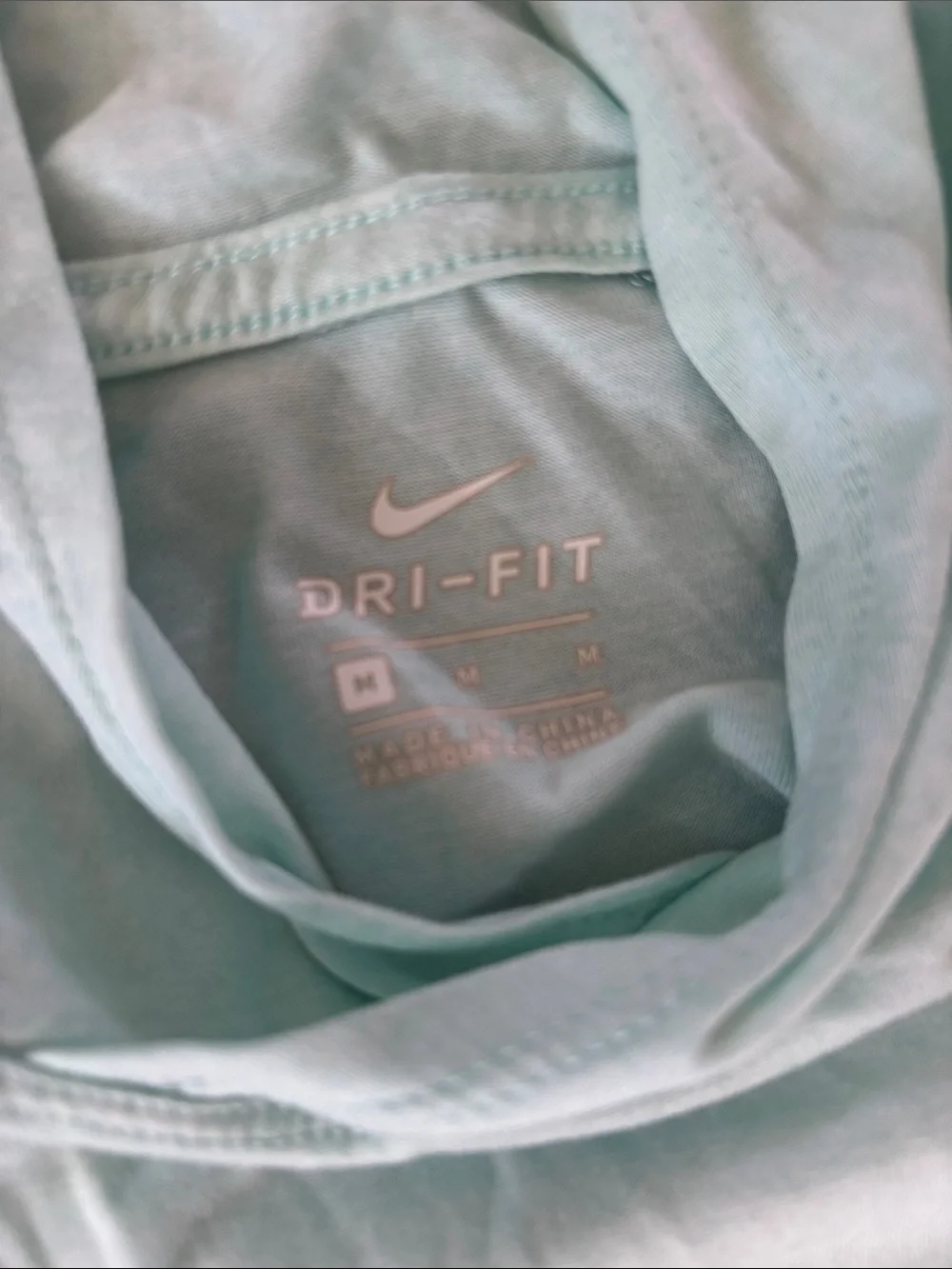 Nike Mint Green Hooded Long Sleeve dry fit Top